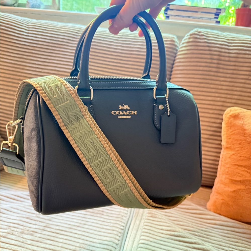 Rare Coach Rowan Satchel in denim color